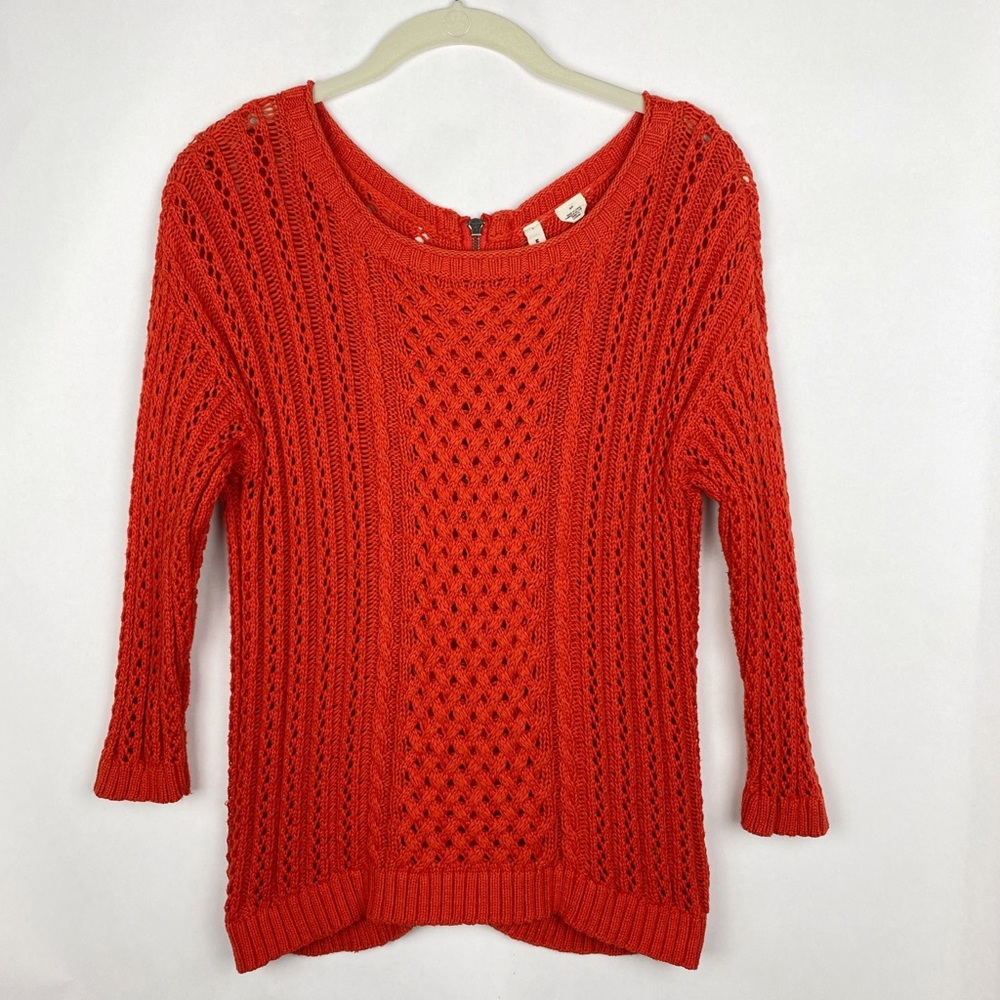 Anthropologie Moth Open Knit Zipper Back Sweater GOING TO GOODWILL 3.15.22